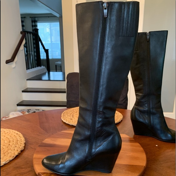 Via Spiga tall wedge heel leather boot - Picture 2 of 8